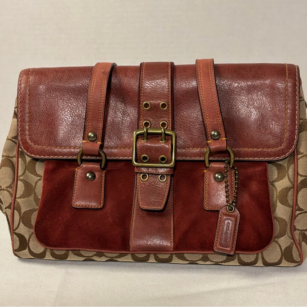Coach 2004 Special Edition Signature C Jacquard Buckle Flap Y2K Bag